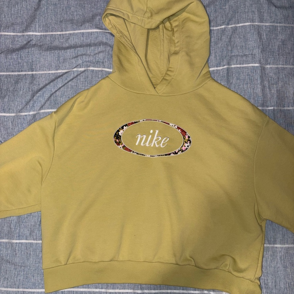Nike Mustard Yellow Cropped Hoodie